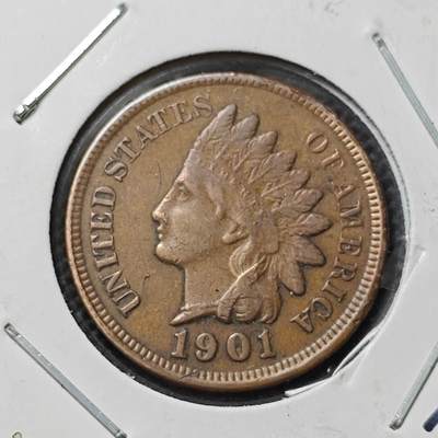 KK钱币收藏小铺  第409期 2月预留时间 周末发货 -  1901美国1分铜币