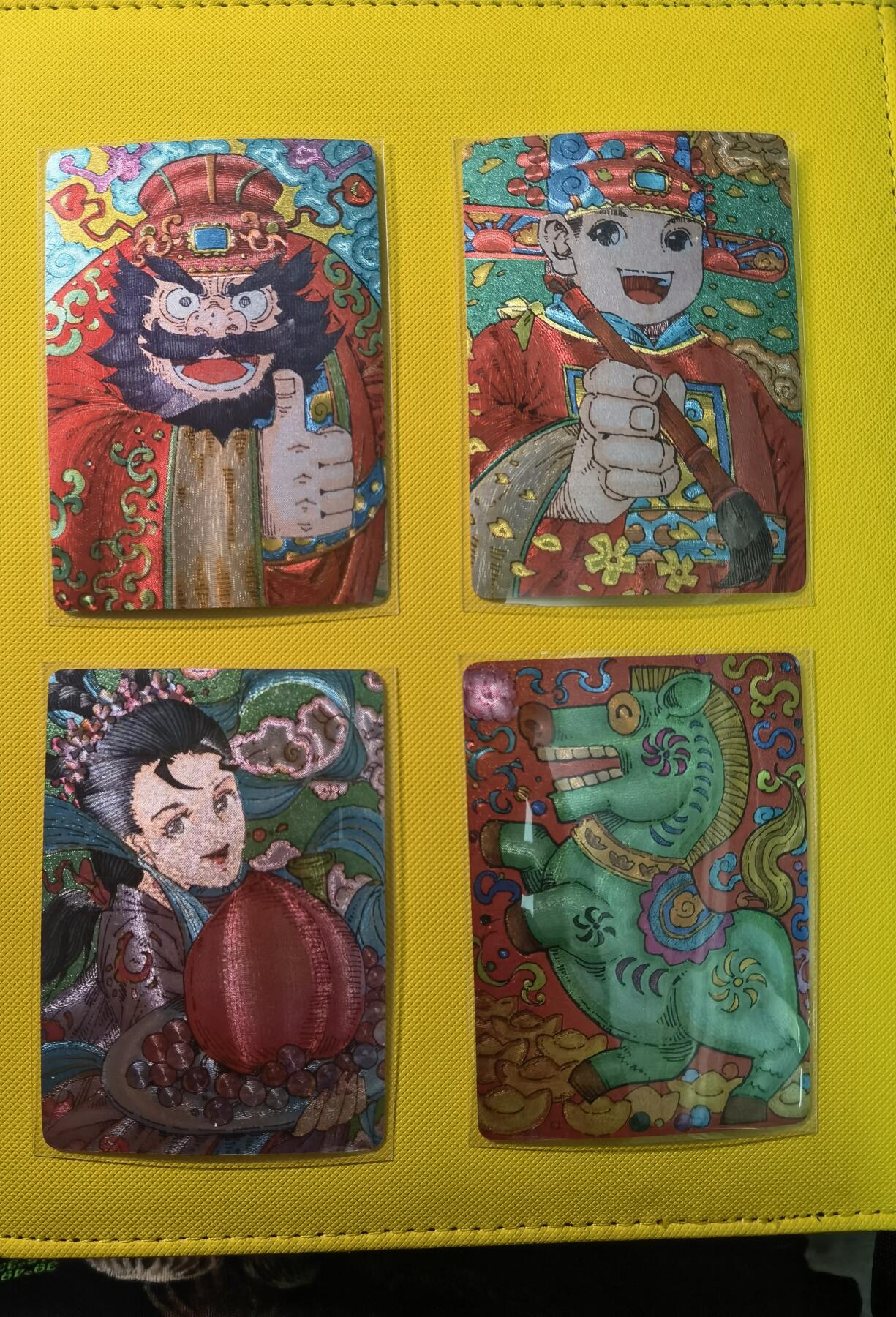 蜂潮卡牌  拍卖001期  小花瓣专场（4月10日  21点  截拍） 小花瓣艺术文创  天官赐福  马年吉祥/金榜题名/福寿康宁/钟馗赐福  无编  闪卡一套