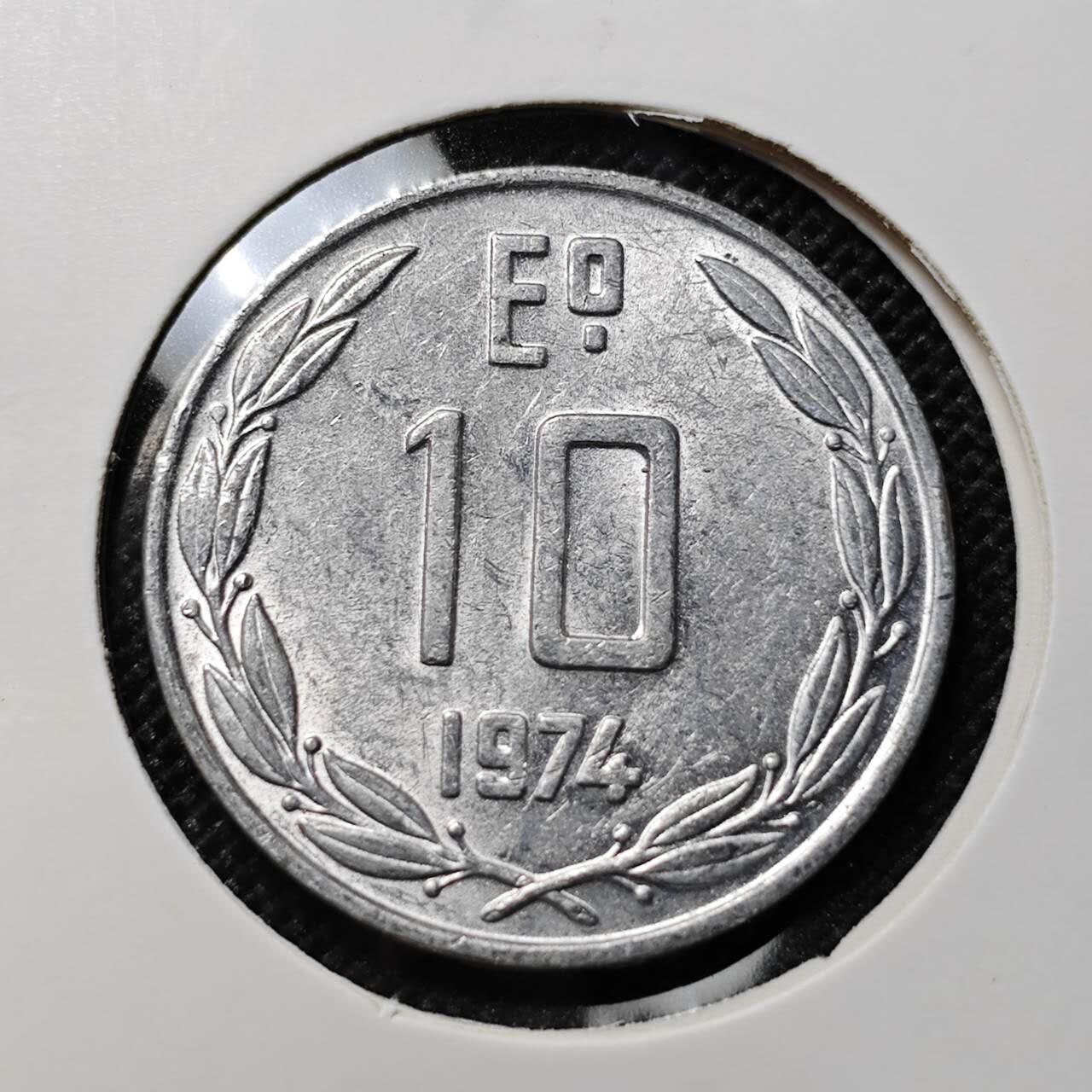 KK钱币收藏小铺  第409期 2月预留时间 周末发货  1974智利10分