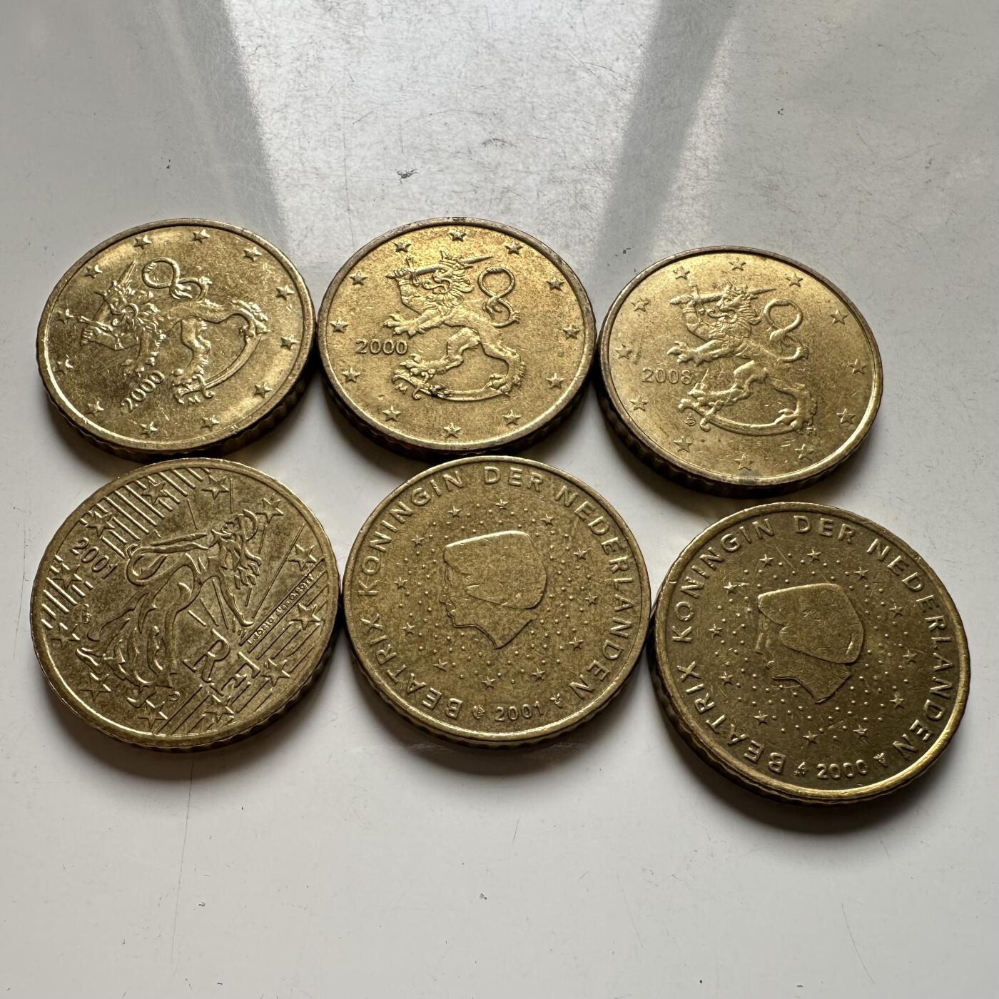 🌹外币初藏🌹🐯2026年第39场   每周二四六晚8️⃣点 苏联泰国纪念币世界钱币 荷兰芬兰法国50欧分一组6枚