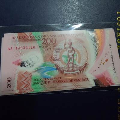 世界钱币～微拍第244期暨2026年第25期  老库存每款各1-2张清仓低价起拍 - 2014年瓦努阿图500 AA冠全新绝品无47尾号120