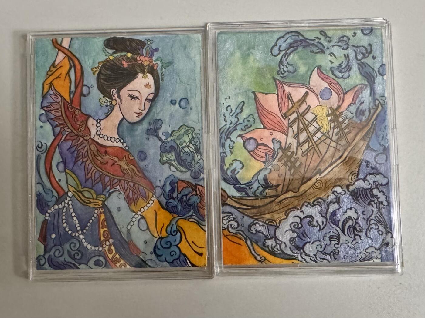 大麦马年第二场 杨佳丽老师手绘原稿双拼 妈祖祈福