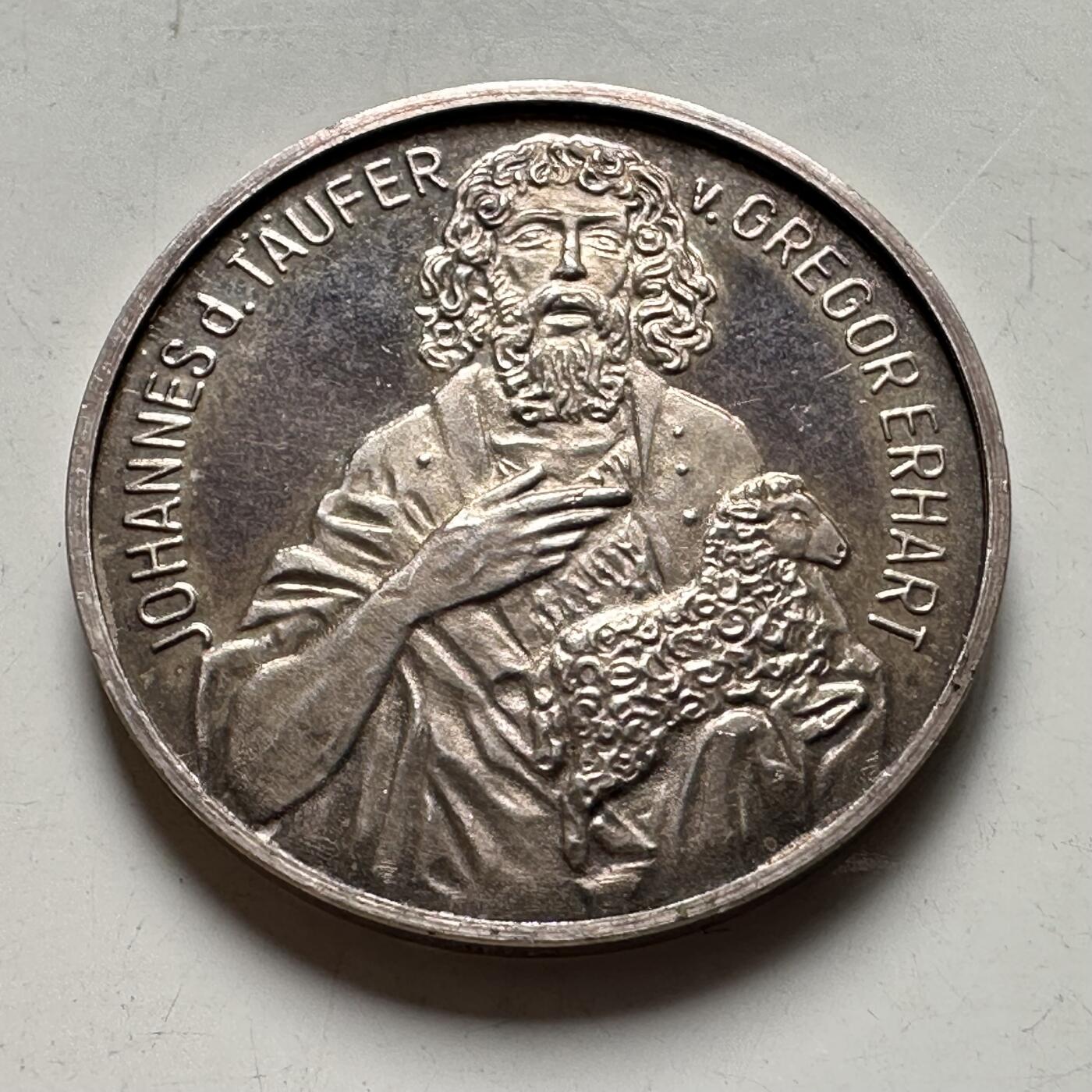 🌹外币初藏🌹🐯2026年第40场   每周二四六晚8️⃣点 世界钱币 德国 1967年 布劳贝恩建市700周年 施洗者约翰 银章 7.1克-26毫米-999银