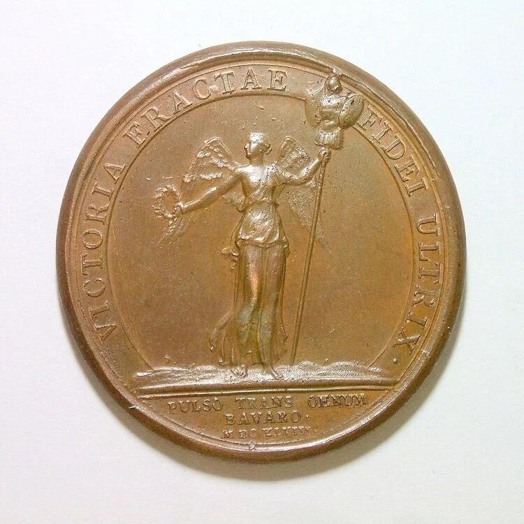 【旋风钱币】4月18日19:00准时开拍 精美欧洲币章、银币银章、第三帝国钱币等 全场包邮！ 【艺术】法国艺术大章1648年 太阳王路易十四法德战争 高浮雕精制大铜章 40MM