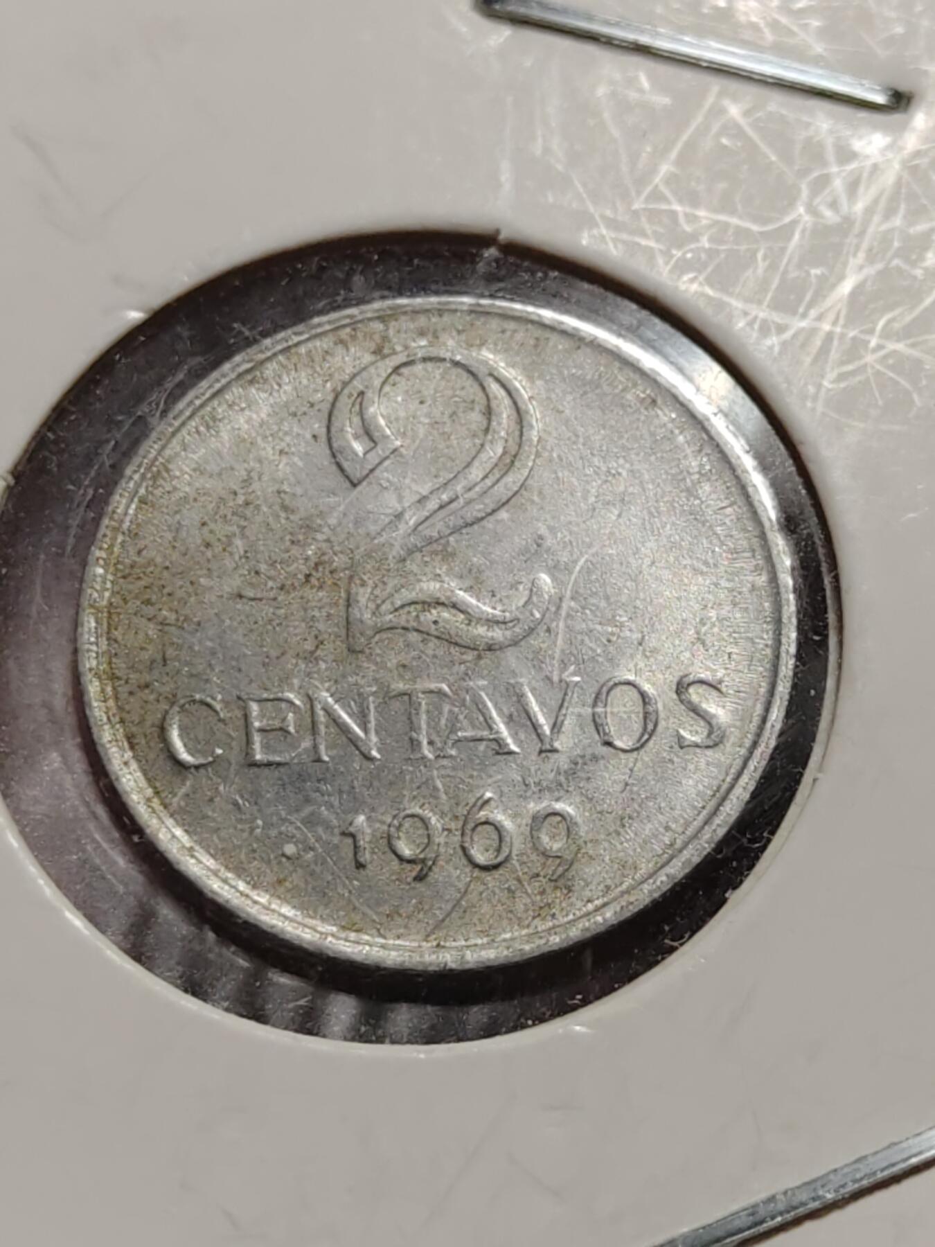 2026年第四十二场(总第二百一十一场）外国好品散币场(佣金3%) 巴西🇧🇷1969年2分(不锈钢材质，首发年仅发行2年)