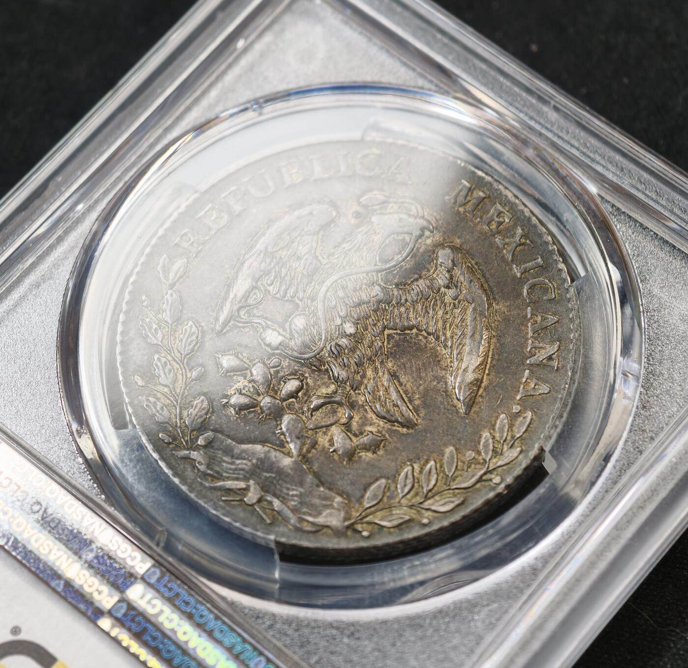 甄臻铺-世界币章拍卖（第59期），甄品场拍品征集中，送拍享返佣金等优惠多多 PCGS-AU53 墨西哥 1896年 花边鹰洋 银币 近未流通品 高点细节都不错 有高清图