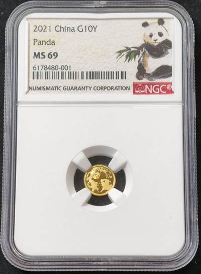 甄臻铺-世界币章拍卖（第59期），甄品场拍品征集中，送拍享返佣金等优惠多多 - NGC-MS69中国2019年10元一克熊猫金币，含金量百分之99.99