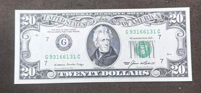 北京马甸外国币专卖第150期，外国纸币专场，陆续上拍，欢迎关注 - 1985年版美国20美元纸币全新