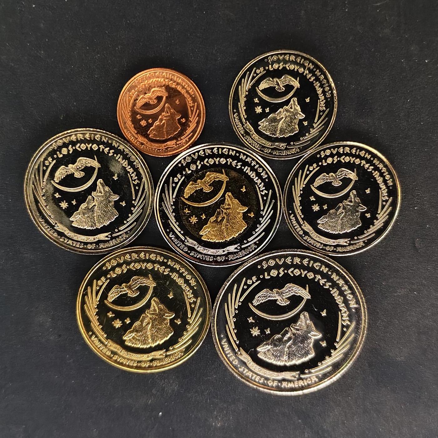 【全场包邮】纯粹捡漏拍518场 【商业币】洛斯·科约特斯印第安人保留地2011年7枚PL套币