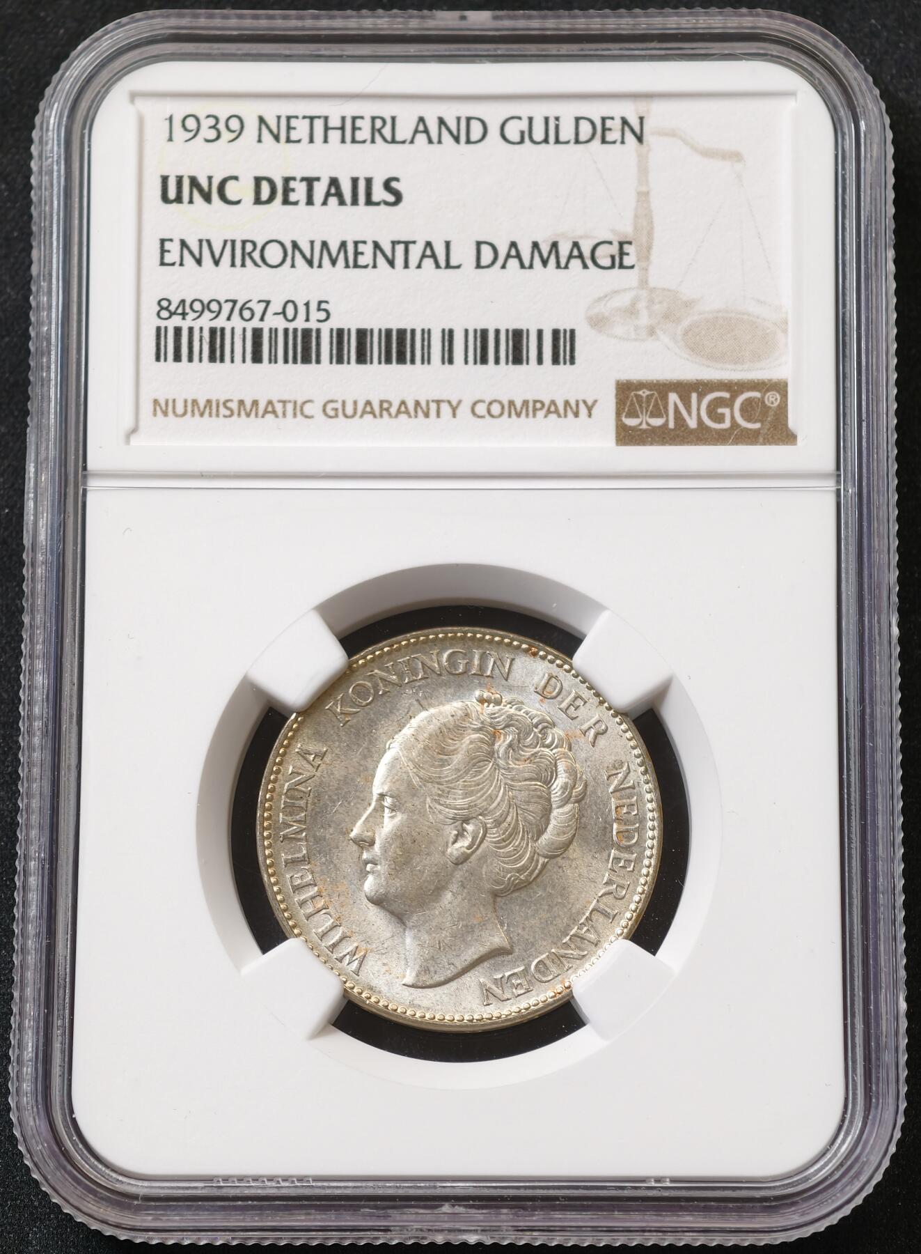 甄臻铺-世界币章拍卖（第59期），甄品场拍品征集中，送拍享返佣金等优惠多多 NGC-UNCD 1939年荷兰威廉明娜1盾，转光好看