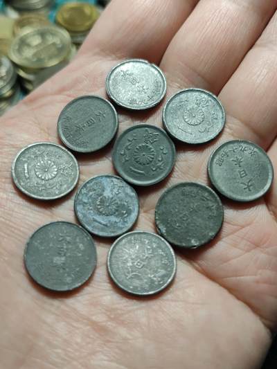 2026年第四十二场(总第二百一十一场）外国好品散币场(佣金3%) - 日本1944–1945年1钱锡币(昭和十九–昭和二十年)10枚