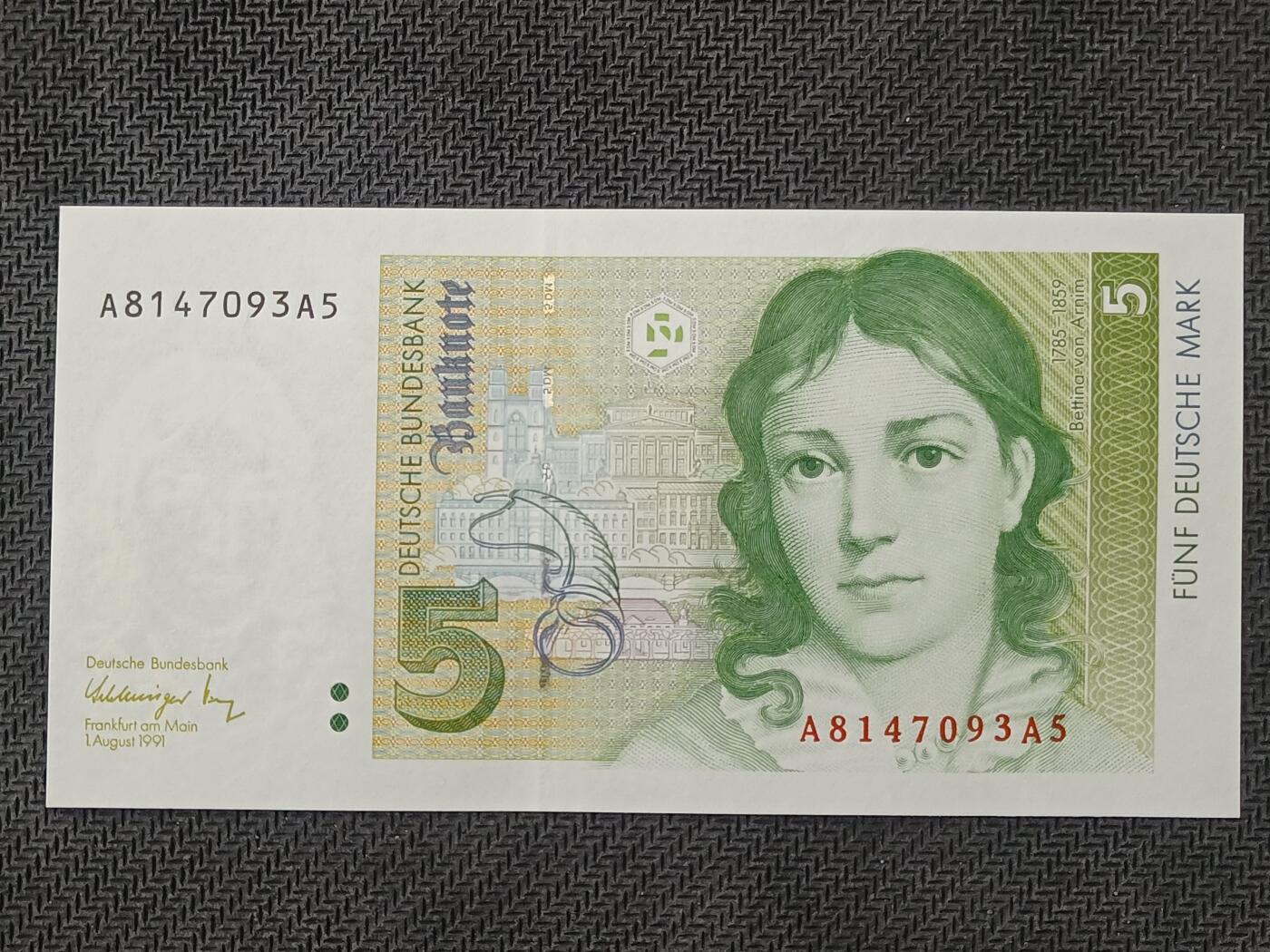 【游宝包邮场】丙午马年第21期 首季收官场 德国5马克 1991年 全新UNC