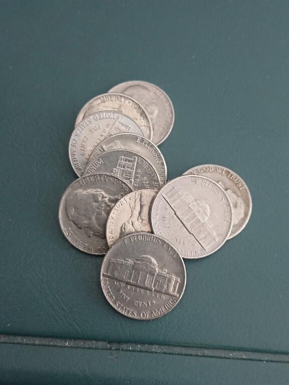松南世界钱币——260408A 美国5美分硬币10枚2
