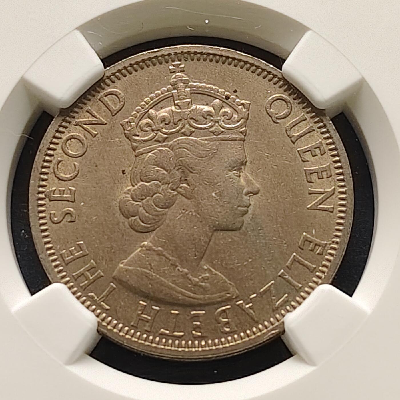 【全场包邮】纯粹捡漏拍519场 马来亚和英属北婆罗洲1961年喜敦版女王50分-NGC MS62