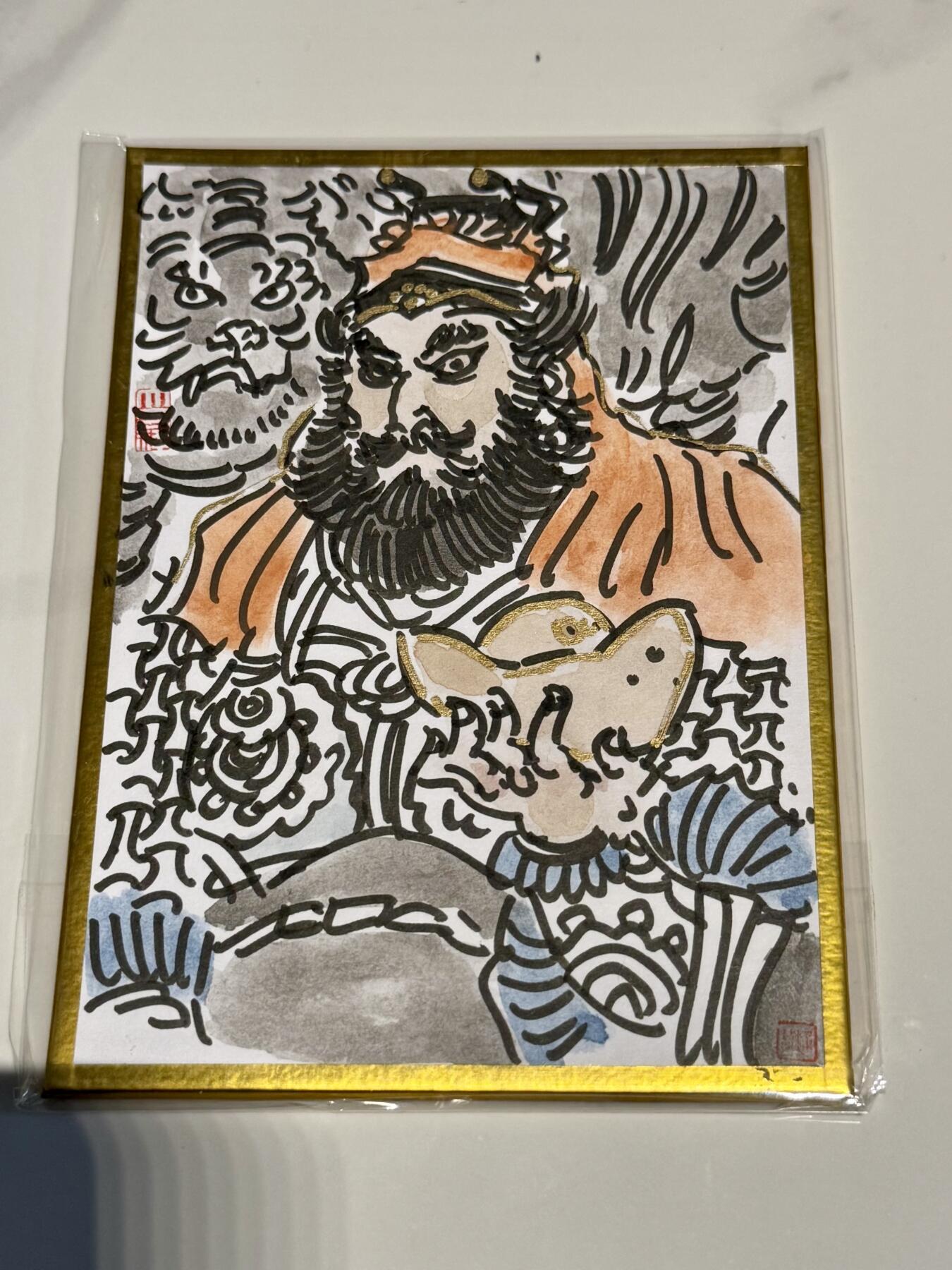 大麦马年第二场 王涌喆老师彩绘 赵公明