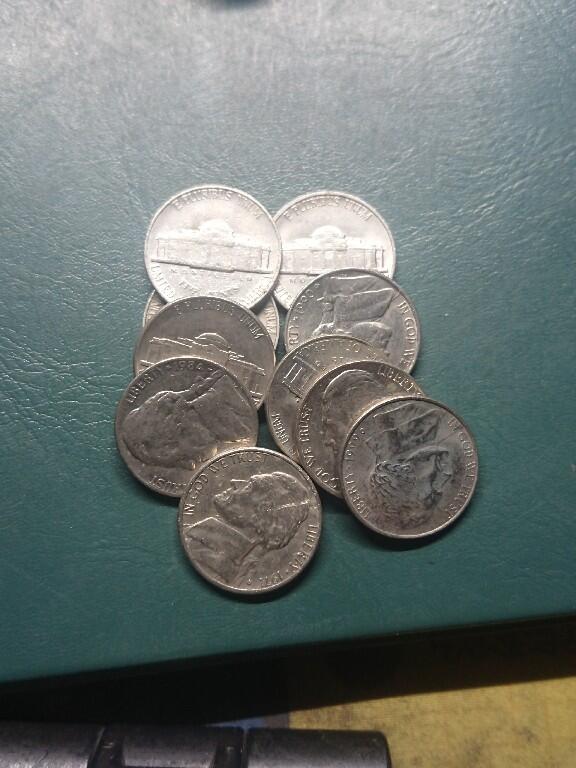 松南世界钱币——260407B 美国5美分镍币10枚3