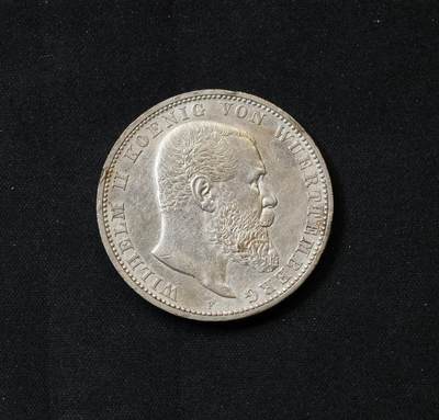 甄臻铺-世界币章拍卖（第59期），甄品场拍品征集中，送拍享返佣金等优惠多多 - 1908年德国符腾堡长翅5马克，浅浅转光