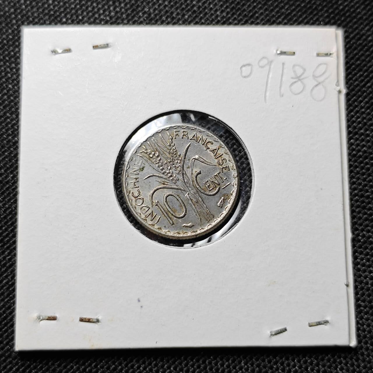 KK钱币收藏小铺  第409期 2月预留时间 周末发货  法属印支10分