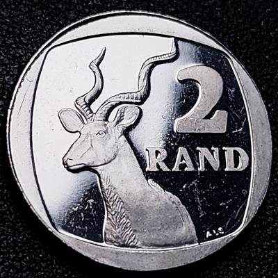 泉币菌-第223场-拍品多 请提前出价(工作原因  发货比较迟缓 已在拍卖规则里面说明 望理解) - 精制币2011年 南非 2兰特硬币 动物硬币 跳羚 23mm 鹰徽 纪念币铜钱