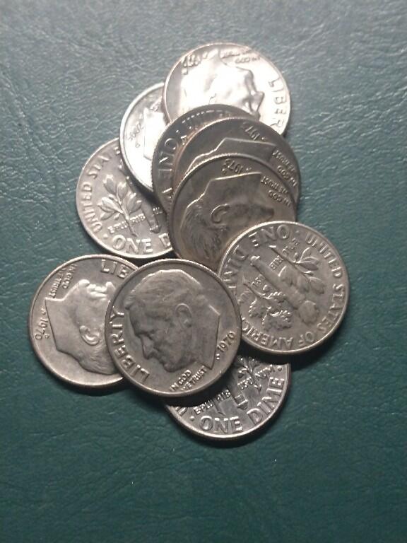 松南世界钱币——260407B 美国10美分镍币10枚3