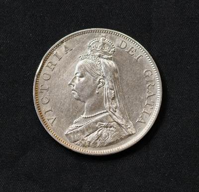 甄臻铺-世界币章拍卖（第59期），甄品场拍品征集中，送拍享返佣金等优惠多多 - 英国1887年高冠双弗洛林，细节很好，淡淡转光