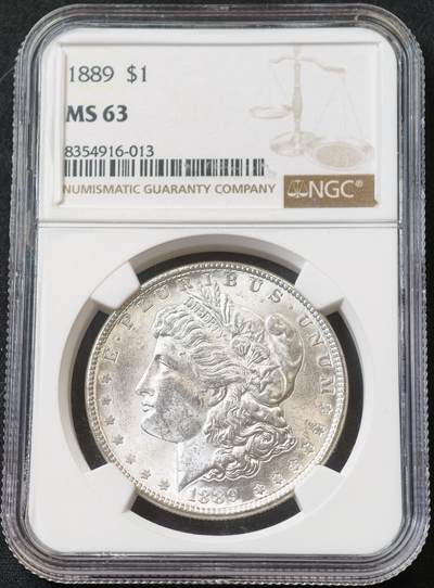 甄臻铺-世界币章拍卖（第59期），甄品场拍品征集中，送拍享返佣金等优惠多多 - NGC-MS63 1889年美国摩根，卷拆状态，不多见的年份