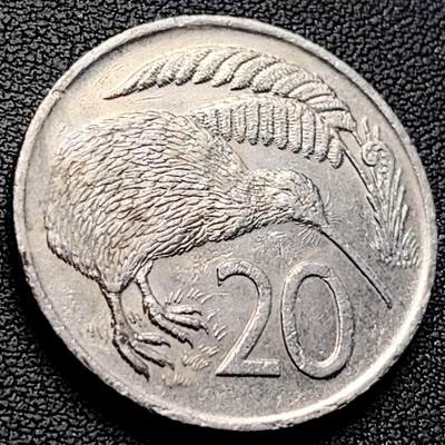 泉币菌-第223场-拍品多 请提前出价(工作原因  发货比较迟缓 已在拍卖规则里面说明 望理解) - 1977 几维鸟 新西兰20分 直径28.5MM 