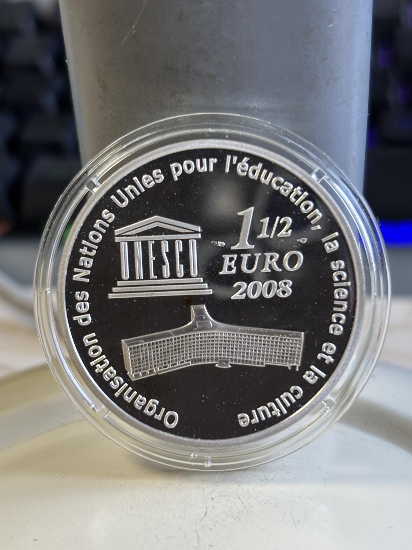 第197期拍卖 法国2008年世界文化遗产美国大峡谷国家公园精制纪念银币，900银，发行5000枚，22.2克，有氧化
