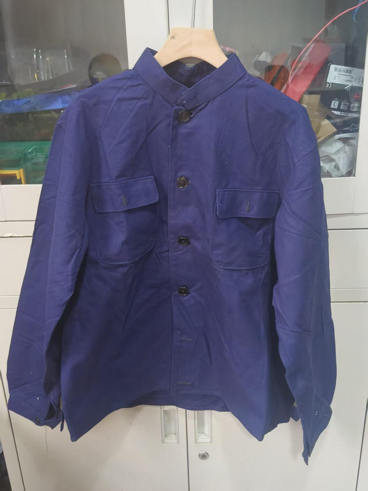 云宸嘉赏-勋臻佳藏四月精品甄选场次（低佣 一元一手） 十年时期 老式棉布兰色人民服 可做COS小王等名人款式 全新未穿未下水 约180-185体态适中可穿着