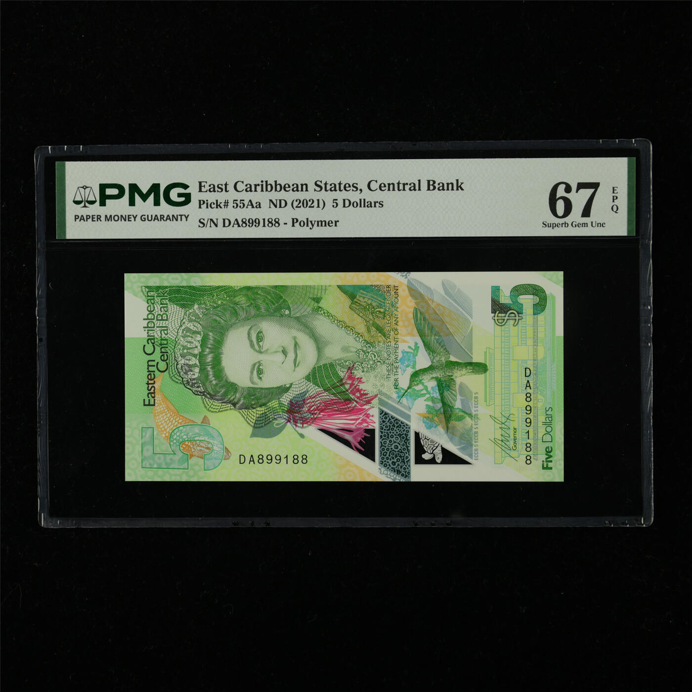 【亘邦集藏】第227期拍卖 2021年 东加勒比海5元 PMG 67EPQ DA899188
