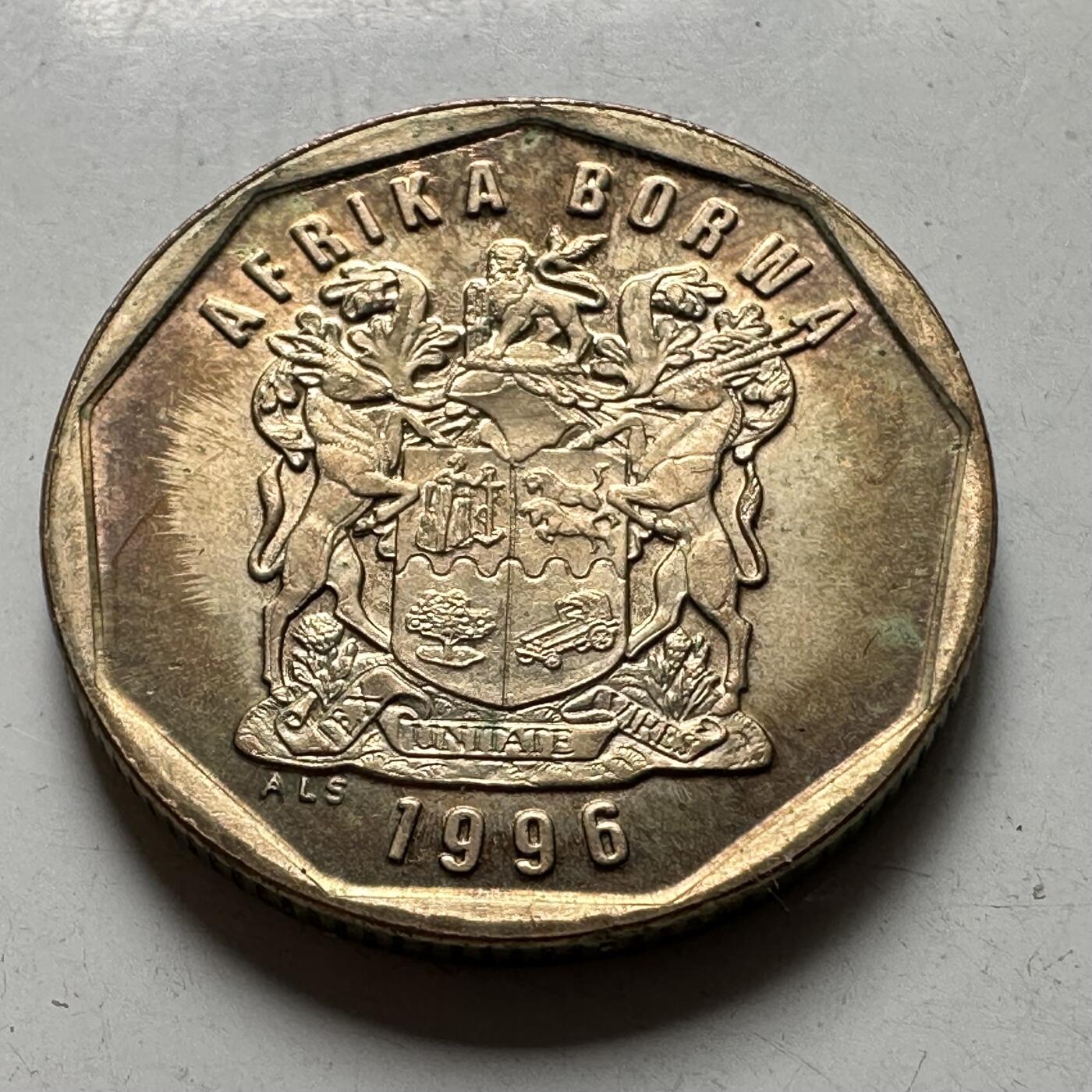 🌹外币初藏🌹🐯2026年第40场   每周二四六晚8️⃣点 世界钱币 南非1996年50分