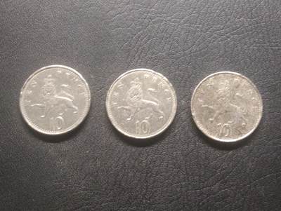 荟藏特别场次第十五期——“社长的硬币堆” - 英国狮子版10便士三个