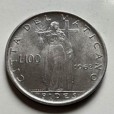 🌹外币初藏🌹🐯2026年第40场   每周二四六晚8️⃣点 世界钱币 - 梵蒂冈1962年100里拉