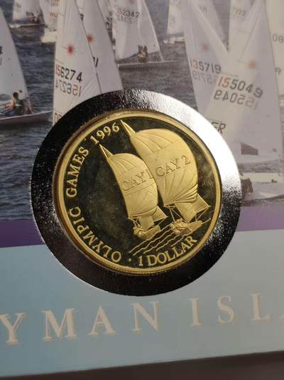 G&W世界散币，银币处理专场（第47场） - 开曼群岛 1996年1元  亚特兰大奥运会帆船项目纪念银币