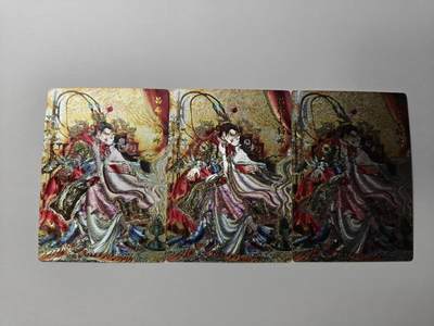 龙虎卡牌-八二场（满200元包邮，无佣金，每周六结拍，欢迎送拍） - 粗闪3张  齐卡文化  梓墨 - 吕布与貂蝉 三宫