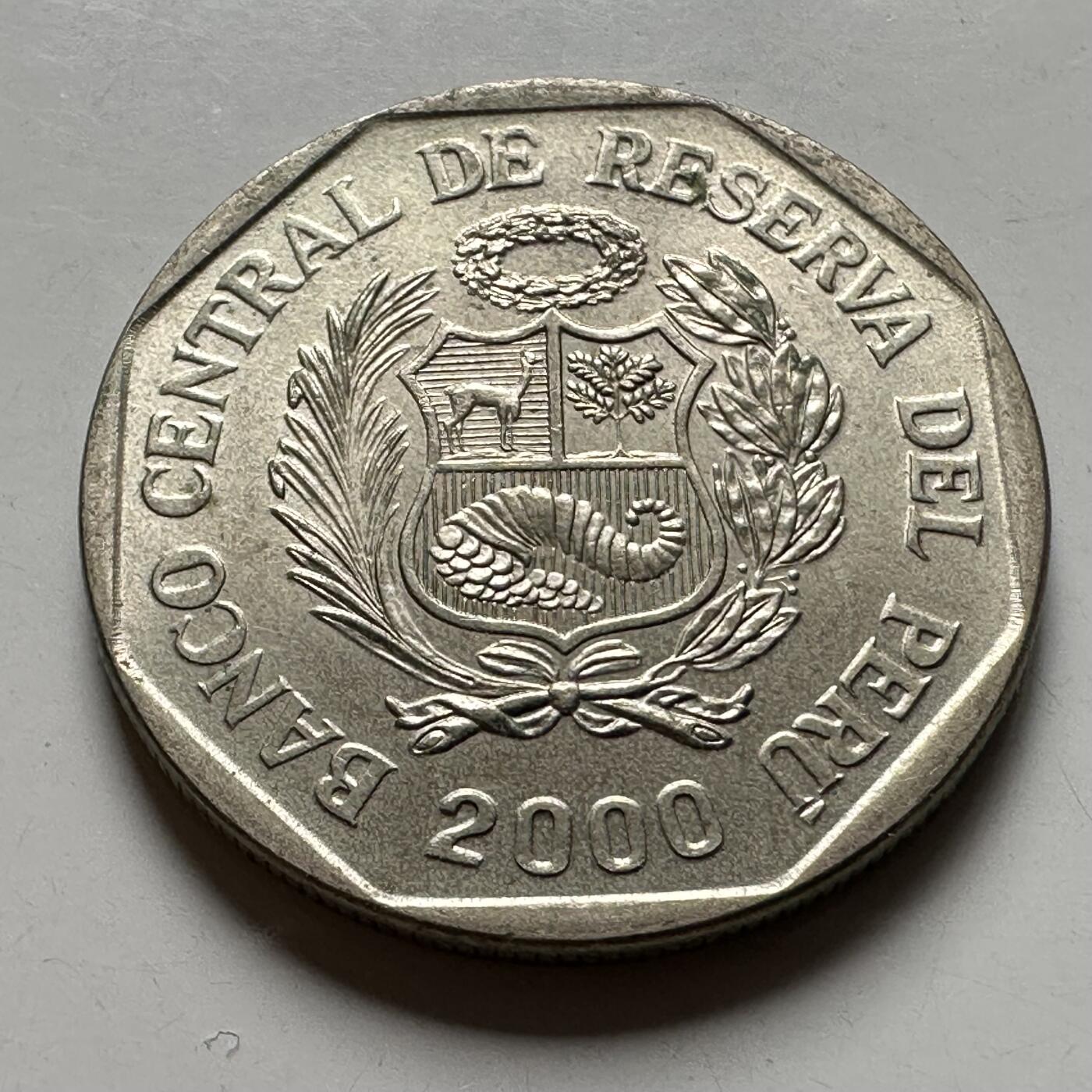 🌹外币初藏🌹🐯2026年第40场   每周二四六晚8️⃣点 世界钱币 秘鲁2000年一索尔