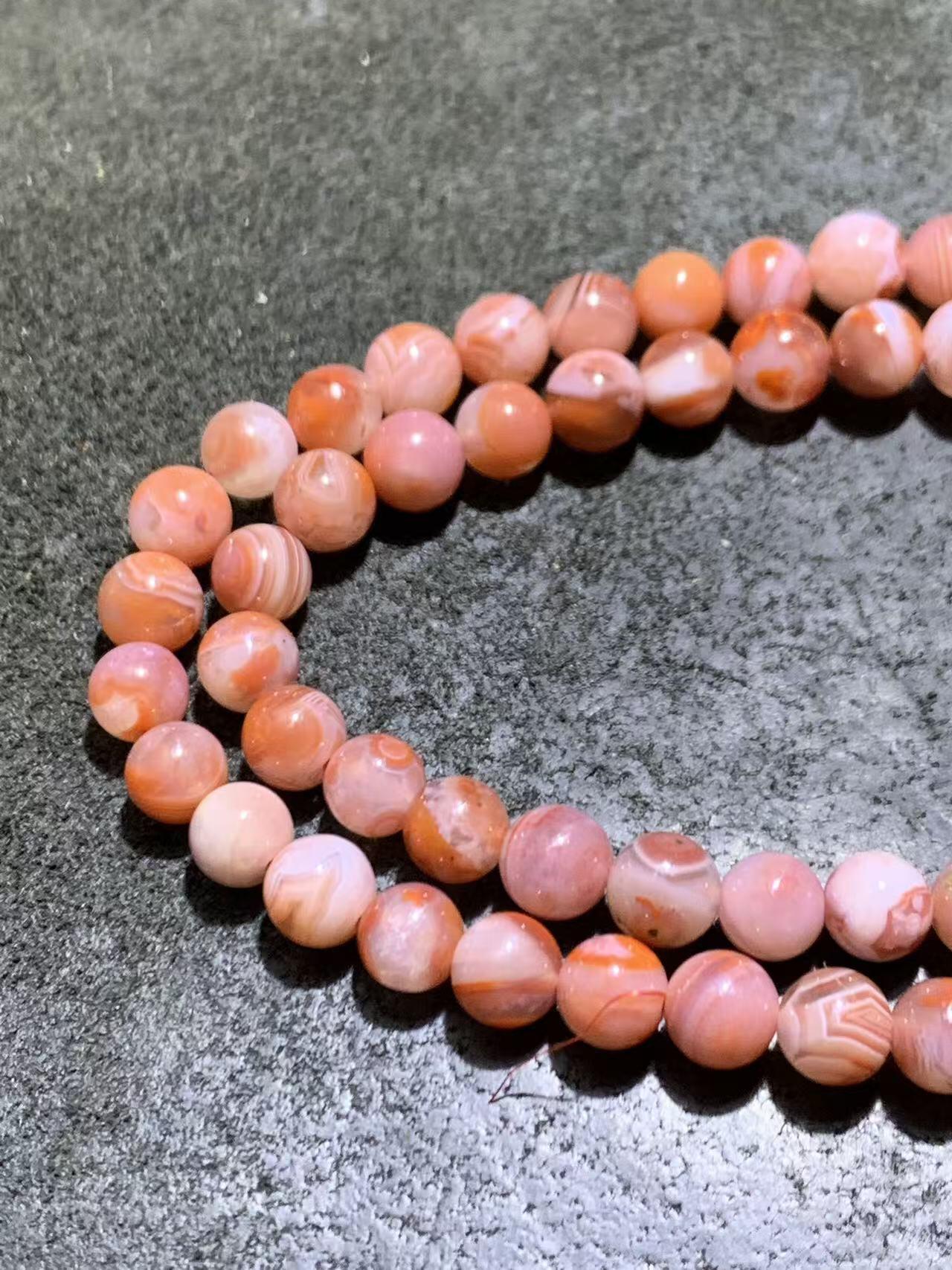 精美红白川料南红玛瑙多圈手串一条