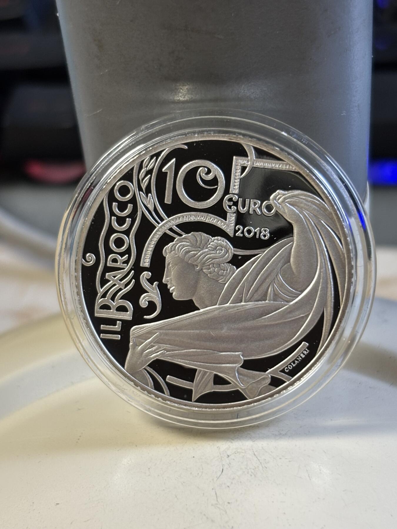 第197期拍卖 意大利2018年欧洲之星巴洛克和洛可可精制纪念银币,925银，22克，发行4500枚