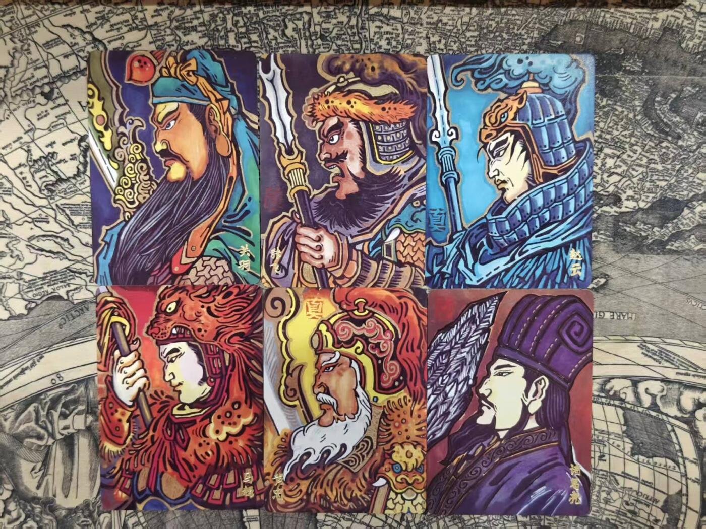 龙虎卡牌-八二场（满200元包邮，无佣金，每周六结拍，欢迎送拍） 普卡6张 超吉梦 大真 - 五虎上将&诸葛亮