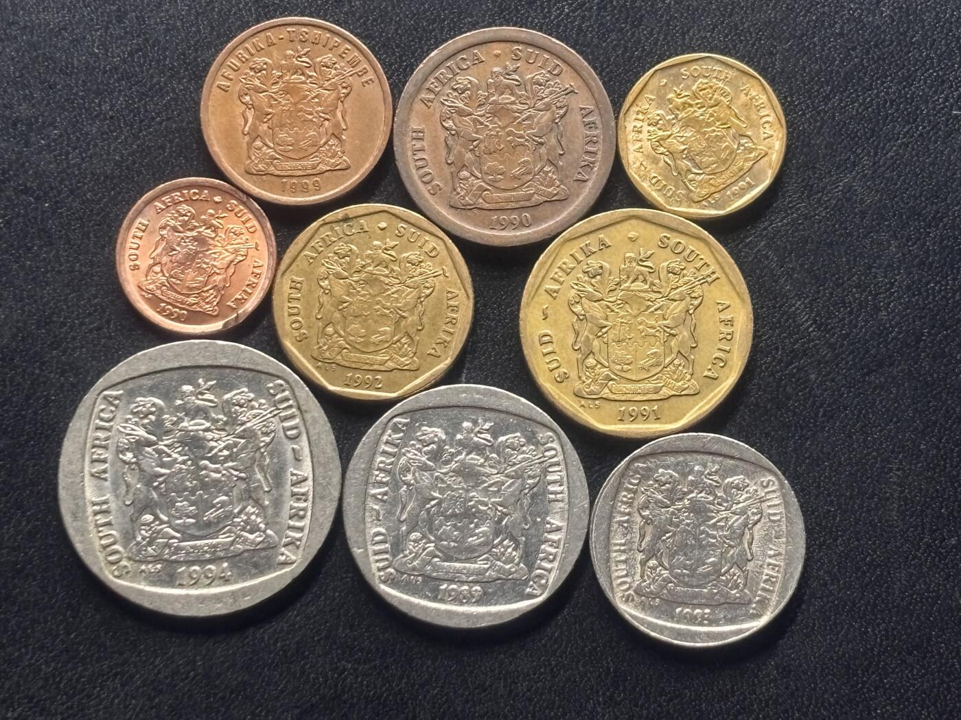 邮泉阁外国硬币限时拍卖第四十五场 （邮票在国外，请付邮费6元） 南非9枚