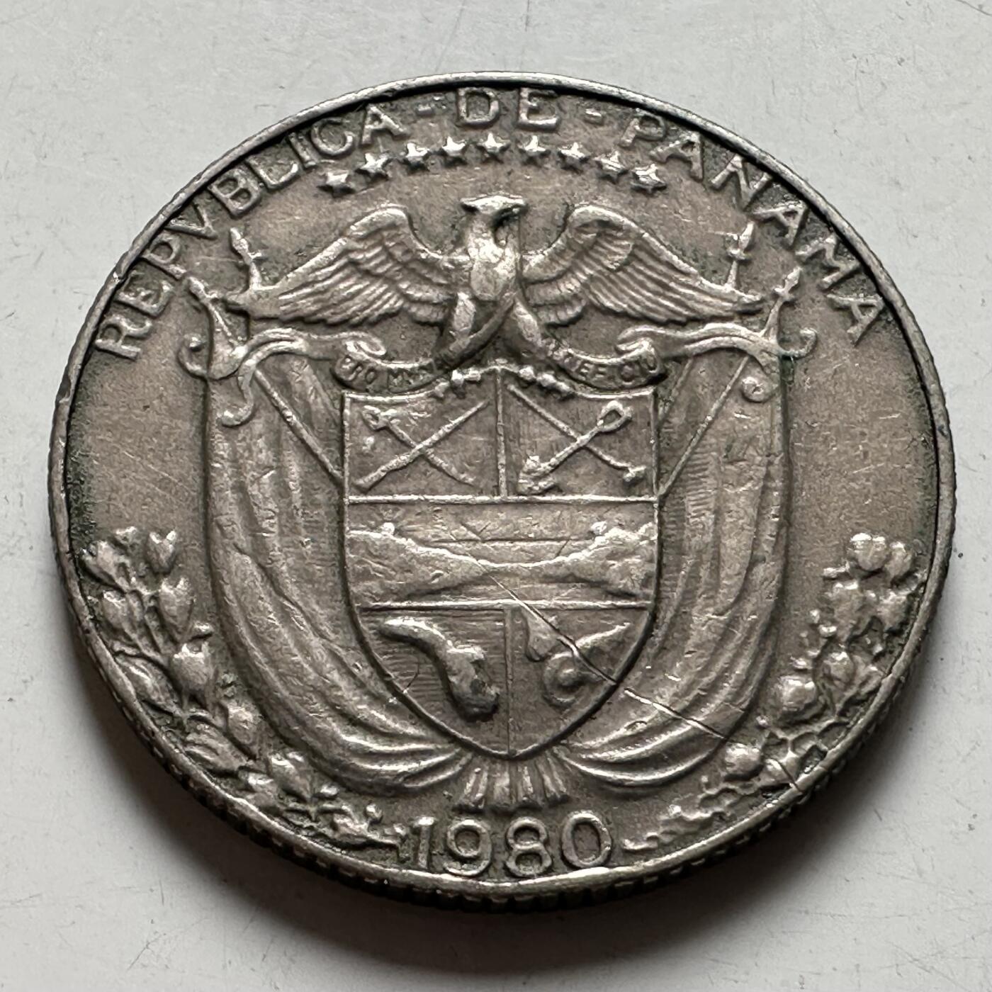 🌹外币初藏🌹🐯2026年第40场   每周二四六晚8️⃣点 世界钱币 巴拿马 1980年 1/4巴波亚