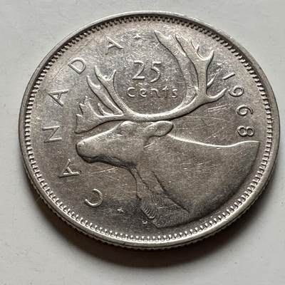 🌹外币初藏🌹🐯2026年第40场   每周二四六晚8️⃣点 世界钱币 - 加拿大1968年25分