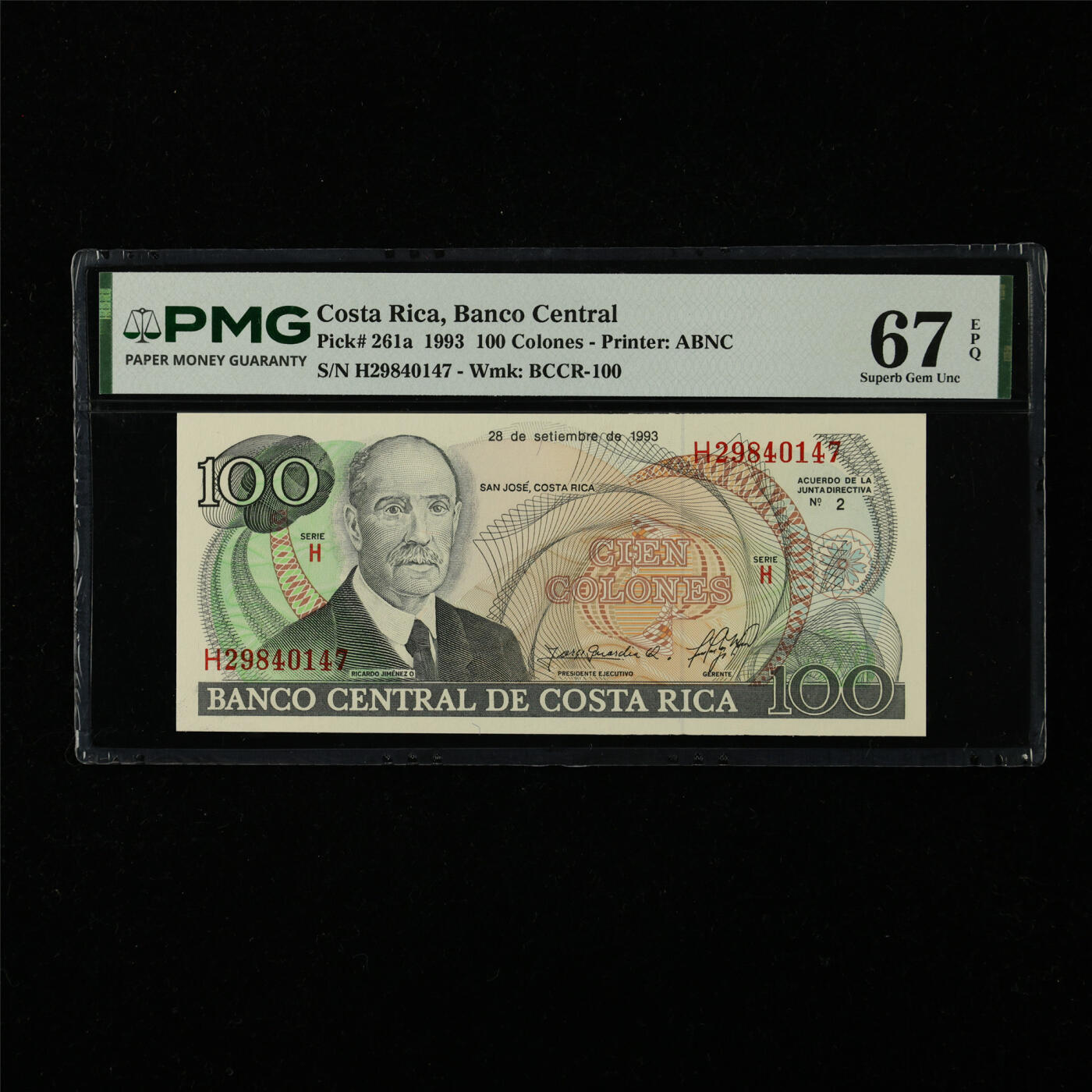 【亘邦集藏】第227期拍卖 1993年 哥斯达黎加100科朗 PMG 67EPQ H29840147