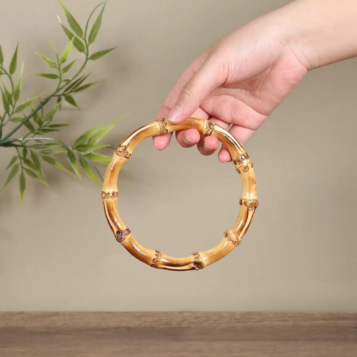 竹根提手竹制工艺品圆形包手挽竹根包把手竹手挽竹手把