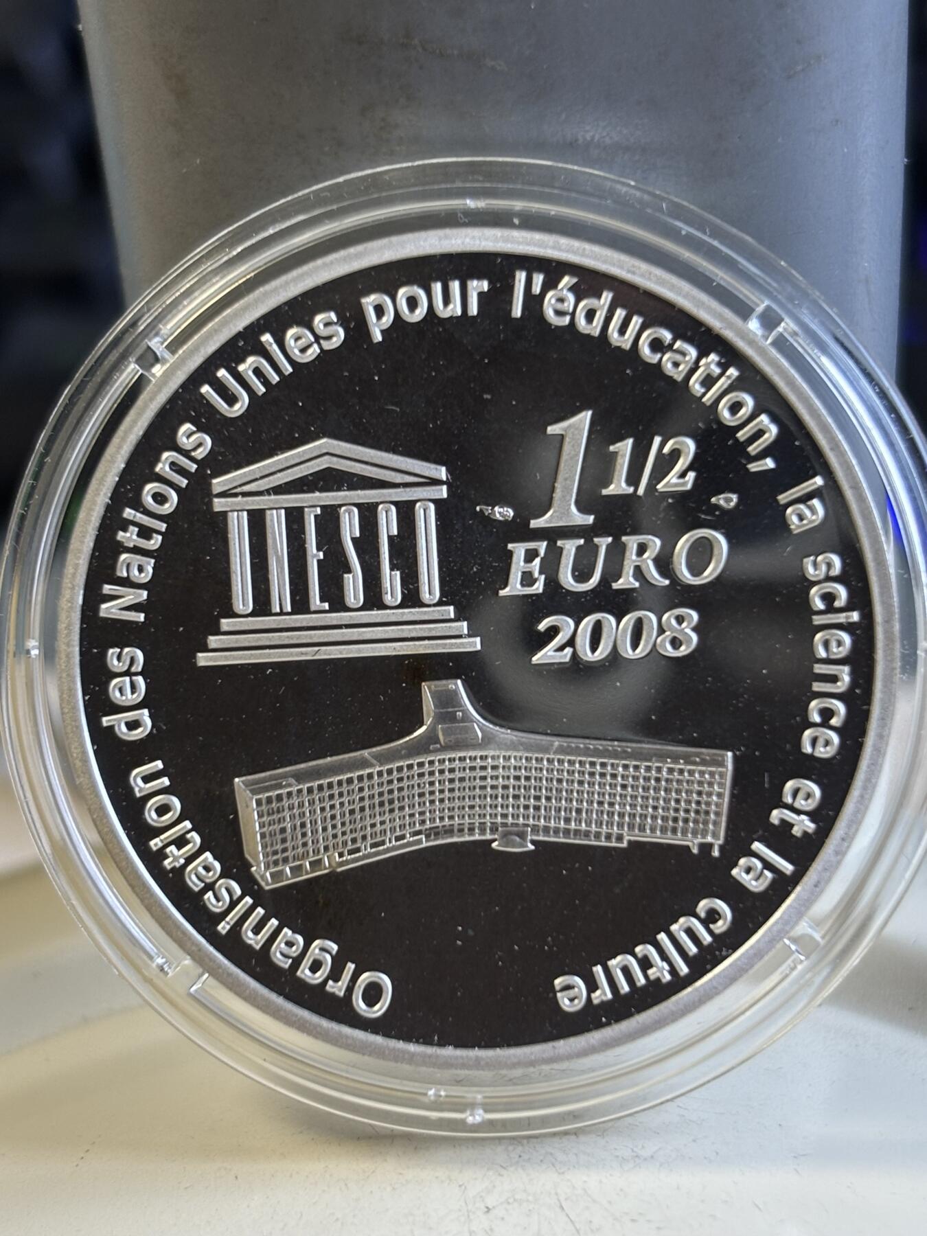 第197期拍卖 法国2008年世界文化遗产美国大峡谷国家公园精制纪念银币，900银，发行5000枚，22.2克，有氧化