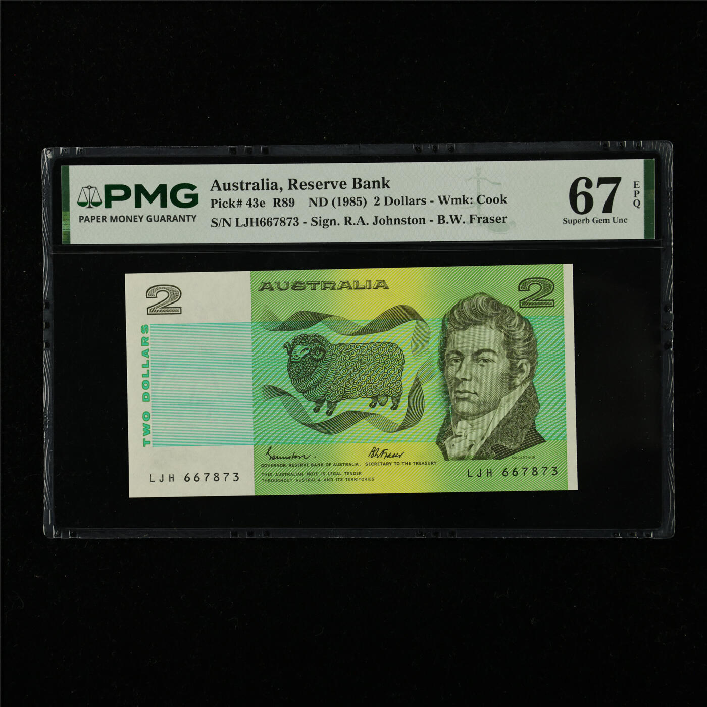 【亘邦集藏】第226期拍卖 1985年 澳大利亚2元 PMG 67EPQ LJH667873