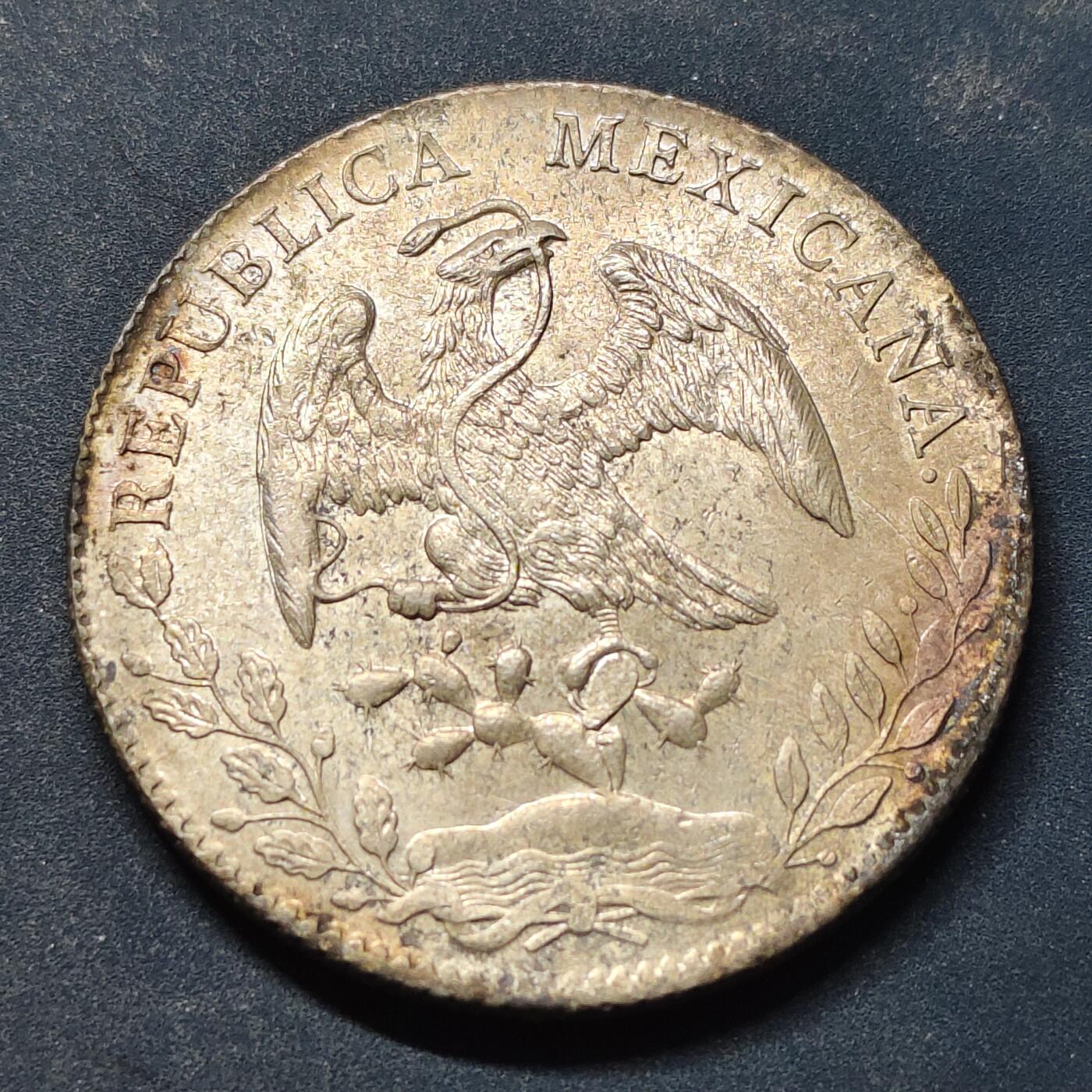 【全场包邮】纯粹捡漏拍519场 墨西哥1892年8瑞尔花边鹰洋银币-杜兰戈州（Do）厂【28.9毫米27.07克90.3%】-B