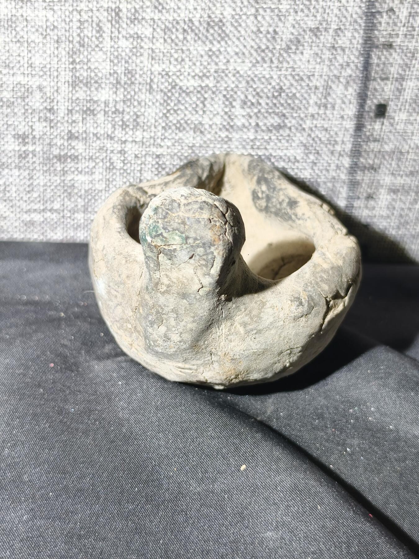 125期新疆红钱粟特钱币丝路钱币专场 新疆清代传世陶油灯