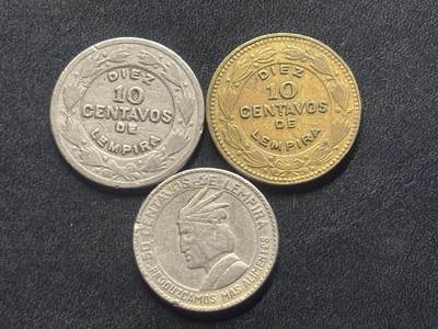 邮泉阁外国硬币限时拍卖第四十五场 （邮票在国外，请付邮费6元） - 洪都拉斯3枚