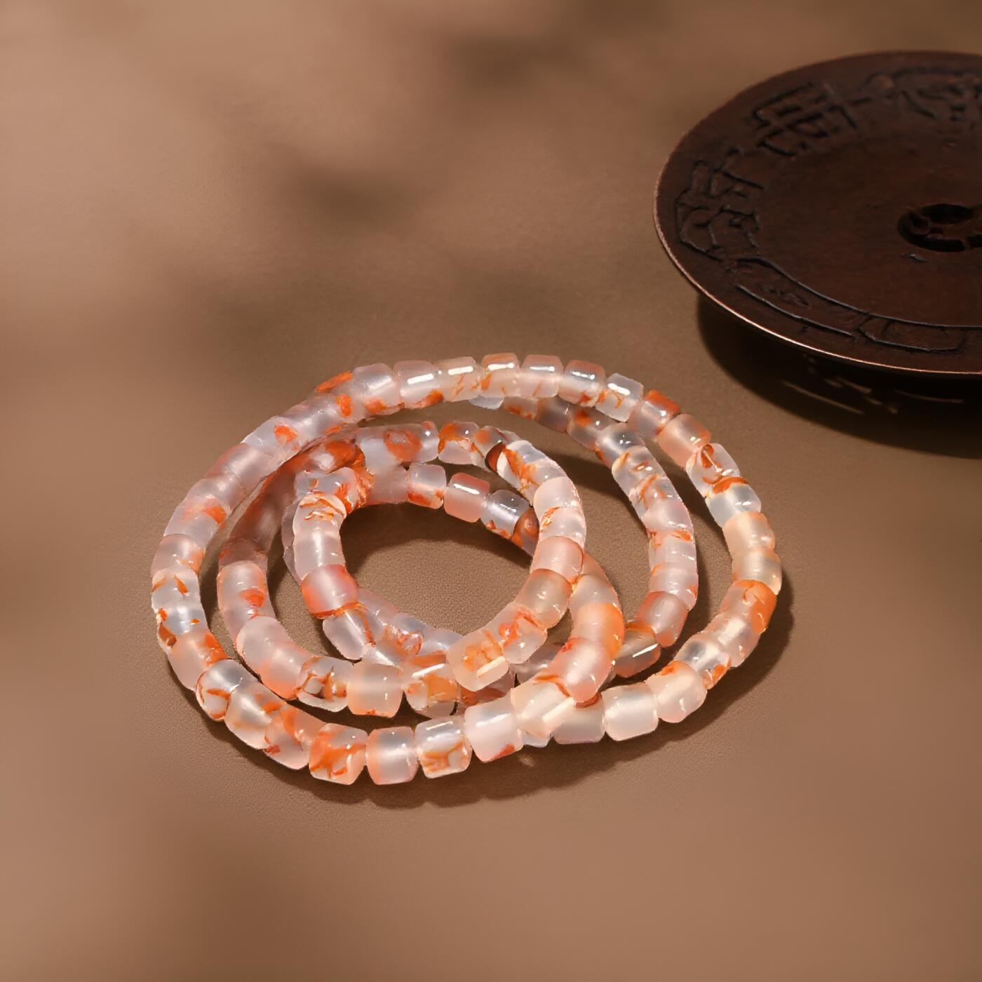 碧月说宝 君子怀瑾·当代和田玉清风专场(八) 鸿运当头 南红飘花108佛珠